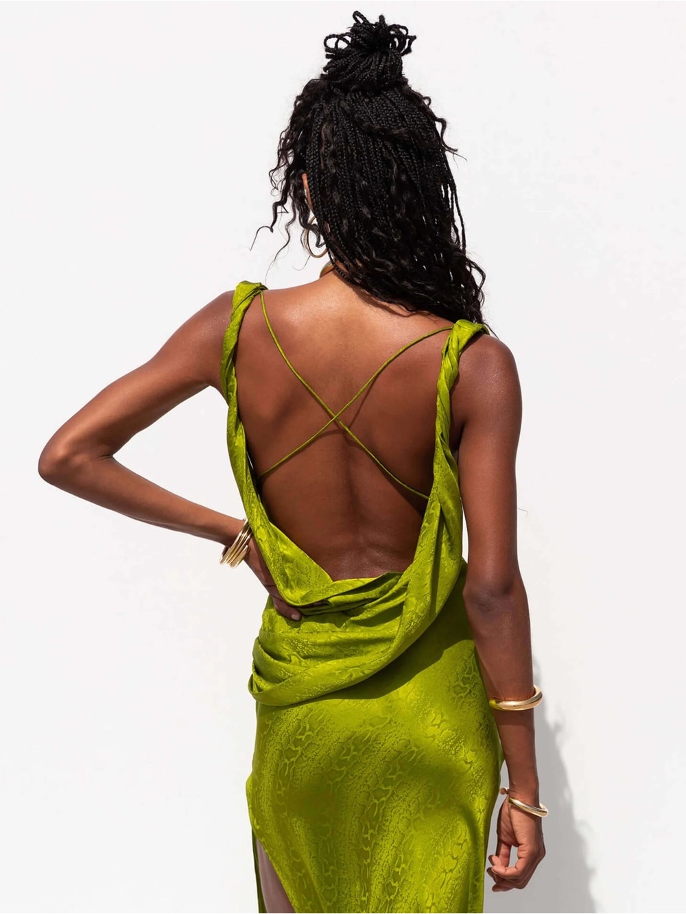 Rat & Boa Navarra Silk Maxi Dress – Lime – Worn Once – Like New ✨ - Picture 2 of 7
